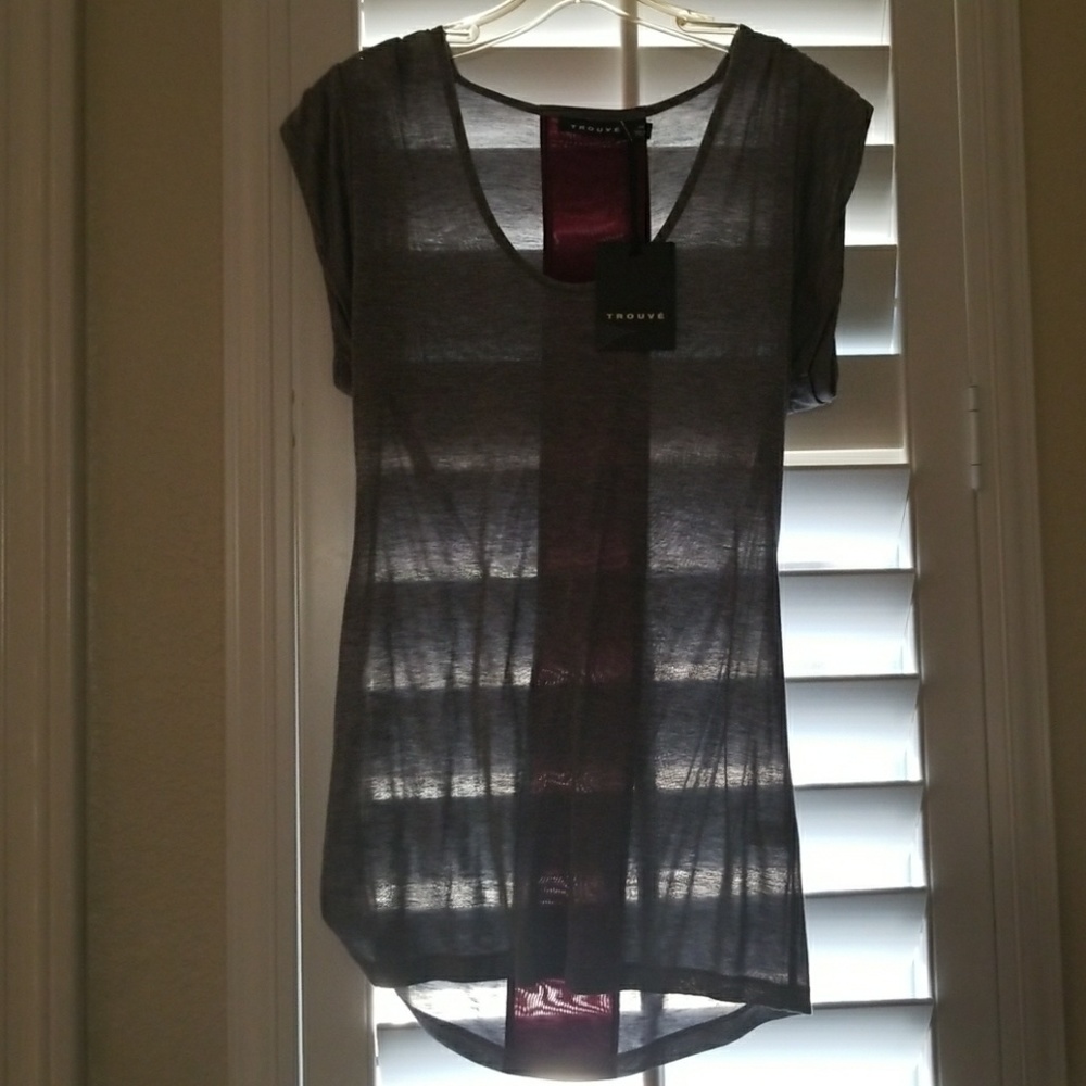Trouve Gray short sleeve shirt (Nordstrom)